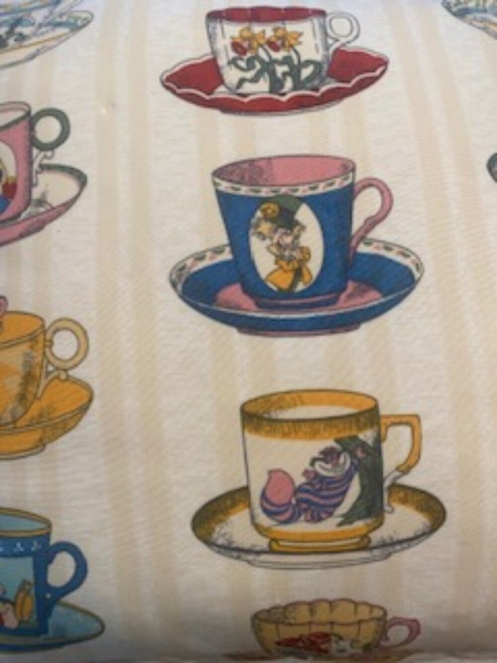 Alice in Wonderland WDW Licensed Throw Pillow with Grand Floridian Teacup print
